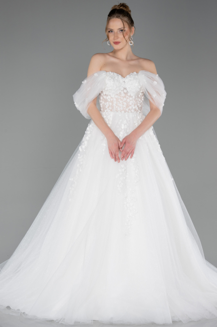 Hochzeitskleider Lang Weiß ABG100