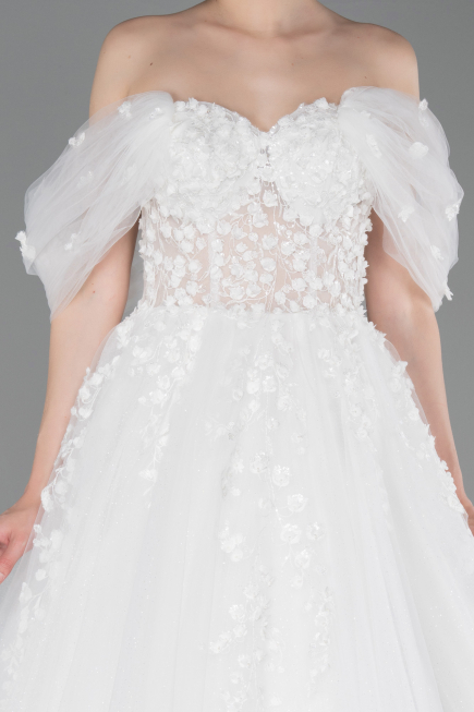 Hochzeitskleider Lang Weiß ABG100