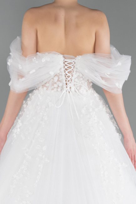 Hochzeitskleider Lang Weiß ABG100