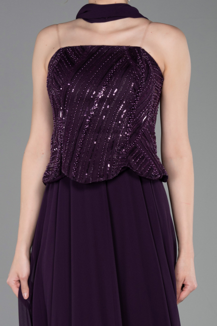 Abendkleid Lang Chiffon Violette ABU6150