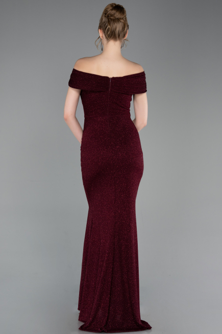 Abendkleid in Übergröße Lang Weinrot ABU5714