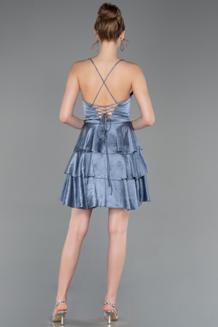 Partykleid Kurz Satin Indigo ABK2624