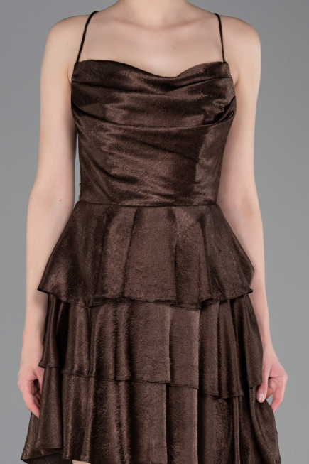 Partykleid Kurz Satin Braun ABK2624