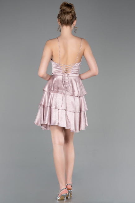 Partykleid Kurz Satin Puder ABK2624