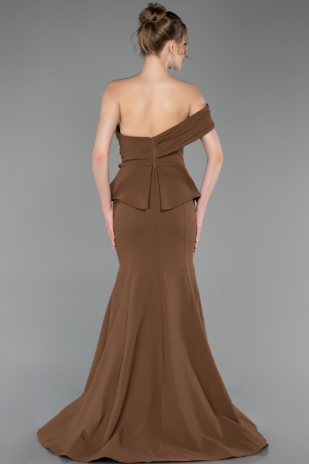 Abendkleid im Meerjungfrau-Stil Lang Braun ABU6153