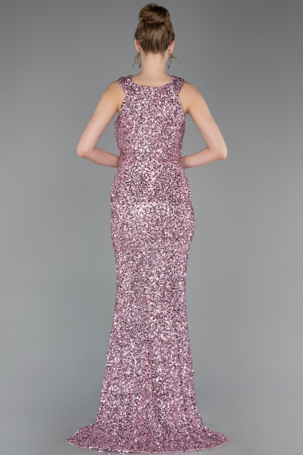 Puder Abendkleid Schuppig Lang ABU5135