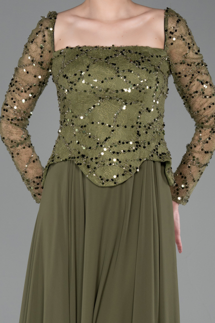 Abendkleid Lang Chiffon Khaki ABU6157