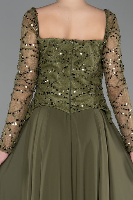 Abendkleid Lang Chiffon Khaki ABU6157