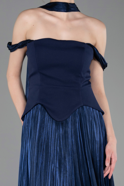 Partykleid Midi Chiffon Marineblau ABK2619