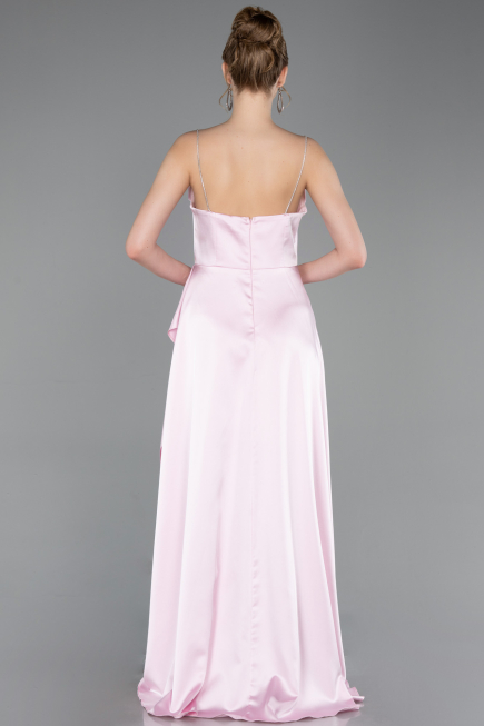 Abschlusskleid Lang Satin Puder ABU6130