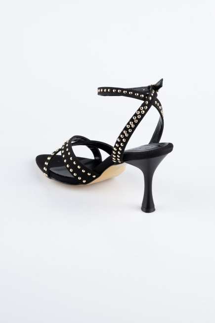 Party-Schuhe Steinbesetzt Schwarz AB2118