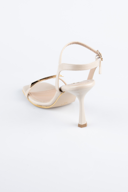 Party-Schuhe Leder Beige ABD2116