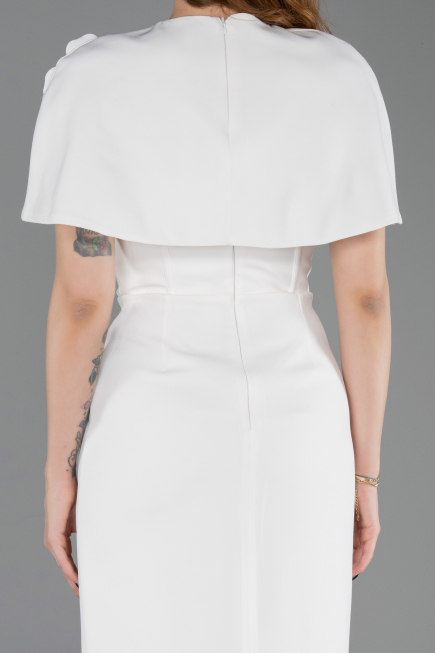 Abendkleid Midi Weiß ABK2628