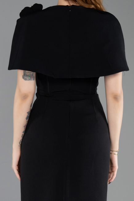 Abendkleid Midi Schwarz ABK2628