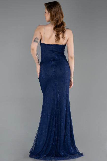 Abschlusskleid Lang Spitze Marineblau ABU6172