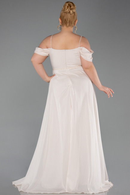Kleider in Großen Größen Lang Beige ABU6185