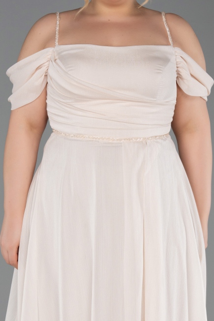 Kleider in Großen Größen Lang Beige ABU6185