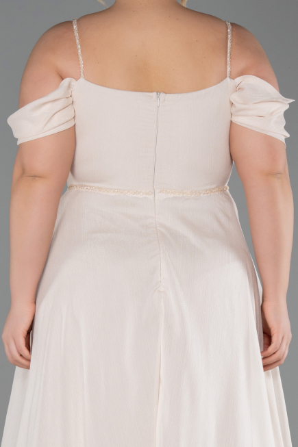 Kleider in Großen Größen Lang Beige ABU6185
