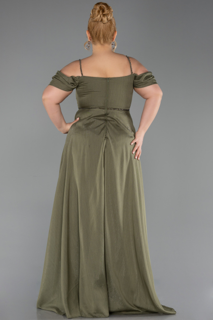 Kleider in Großen Größen Lang Khaki ABU6185