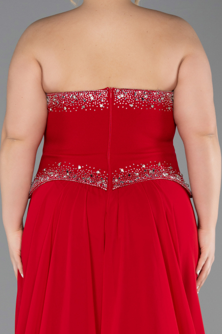 Abendkleid Lang Chiffon Rot ABU6188