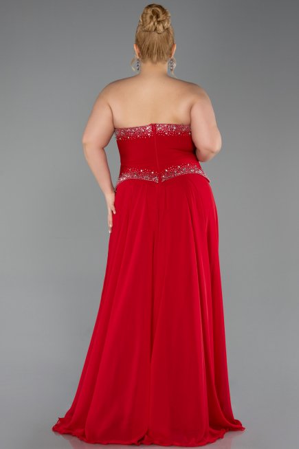 Abendkleid Lang Chiffon Rot ABU6188
