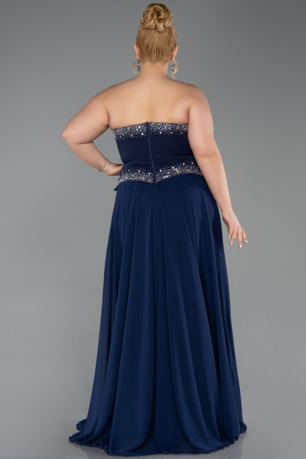 Abendkleid Lang Chiffon Marineblau ABU6188
