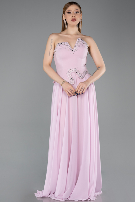 Abendkleid Lang Chiffon Puder ABU6188