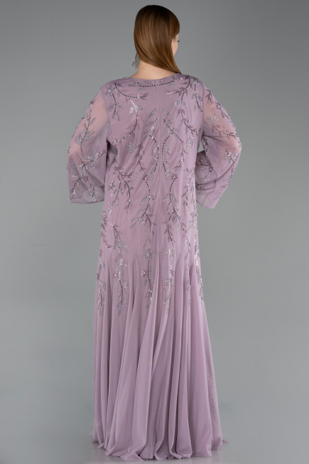 Abendkleid in Übergröße Lang Chiffon Lavendel ABU6176