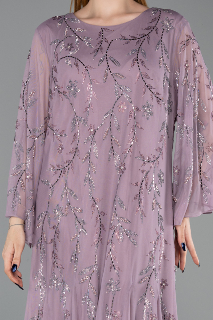 Abendkleid in Übergröße Lang Chiffon Lavendel ABU6176