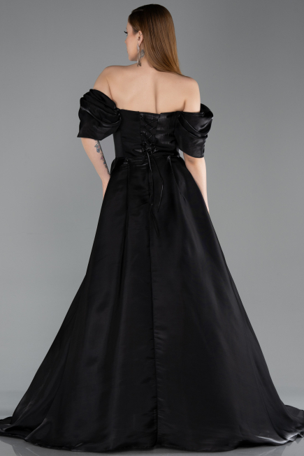 Standesamtkleid Lang Schwarz ABU6191