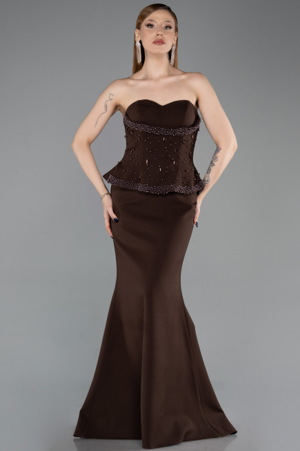 Abschlusskleid Lang Braun ABU6192