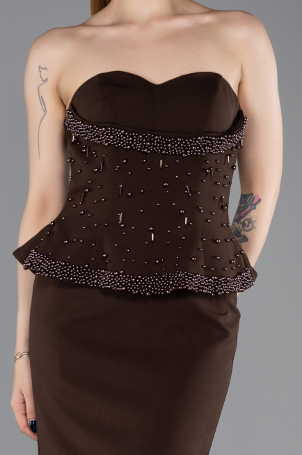 Abschlusskleid Lang Braun ABU6192