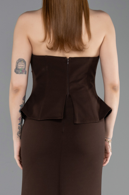 Abschlusskleid Lang Braun ABU6192