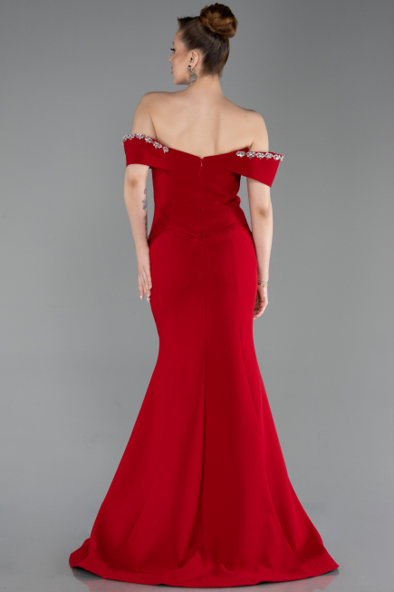 Abendkleid im Meerjungfrau-Stil Lang Rot ABU6198