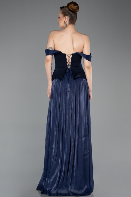 Abendkleid Lang Chiffon Marineblau ABU6203