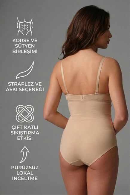 Bauch & Taille Formendes Korsett Hautfarben EM2932