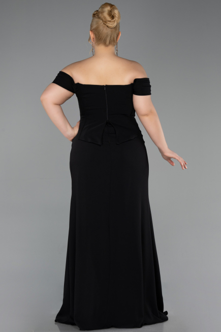 Abschlusskleid In Übergröße Lang Schwarz ABU6246