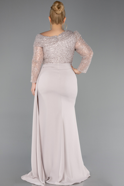 Kleider in Großen Größen Lang Beige ABU6213