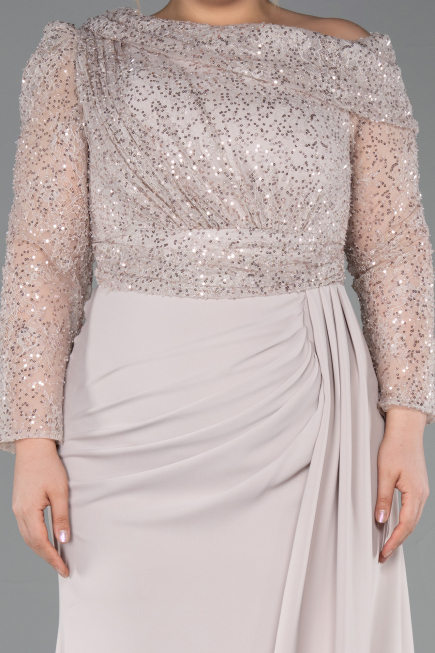Kleider in Großen Größen Lang Beige ABU6213