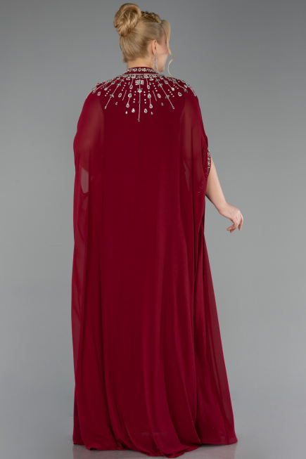 Weinrot Abendkleid İn Übergröße Chiffon Lang ABU5845