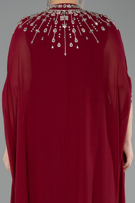 Weinrot Abendkleid İn Übergröße Chiffon Lang ABU5845