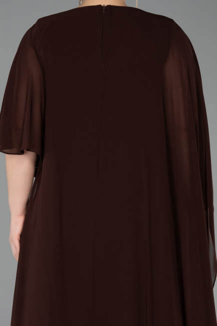 Abendkleid in Übergröße Lang Chiffon Braun ABU6179