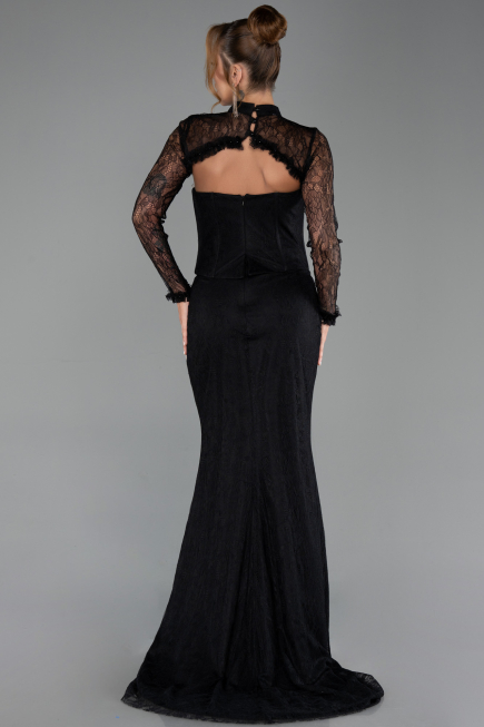 Abendkleid Lang Spitze Schwarz ABU6207