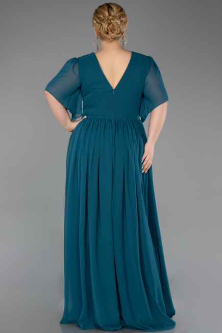 Abendkleid in Übergröße Lang Chiffon Grün ABU6309