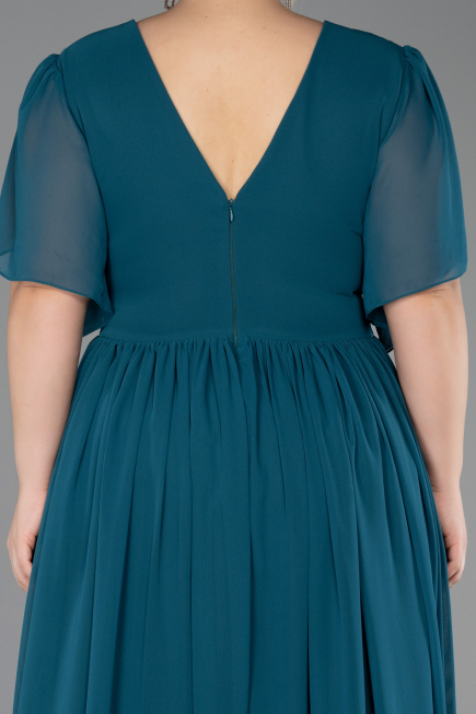 Abendkleid in Übergröße Lang Chiffon Grün ABU6309