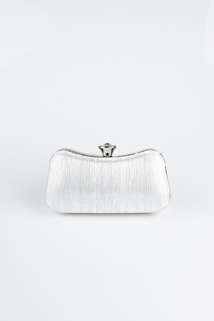 Abendtasche Laserschnitt Silber SH855