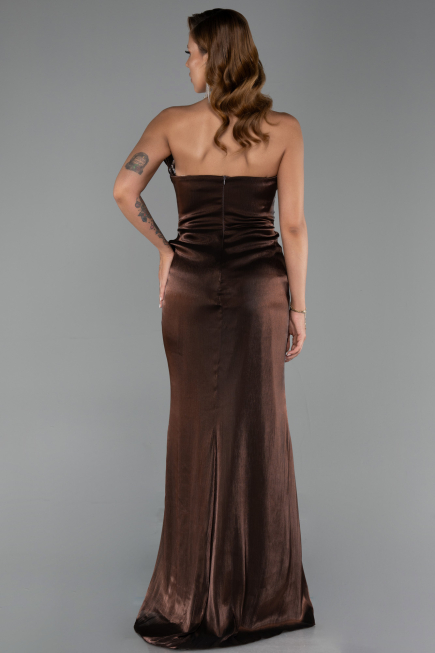 Abendkleid Lang Chiffon Dunkelbraun ABU6336