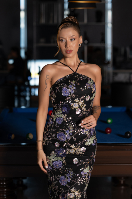 Abendkleid Lang Schwarz ABU6314