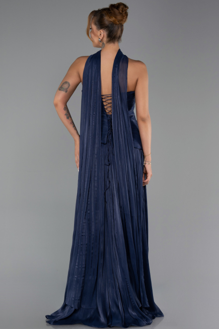 Abendkleid Lang Chiffon Marineblau ABU6335
