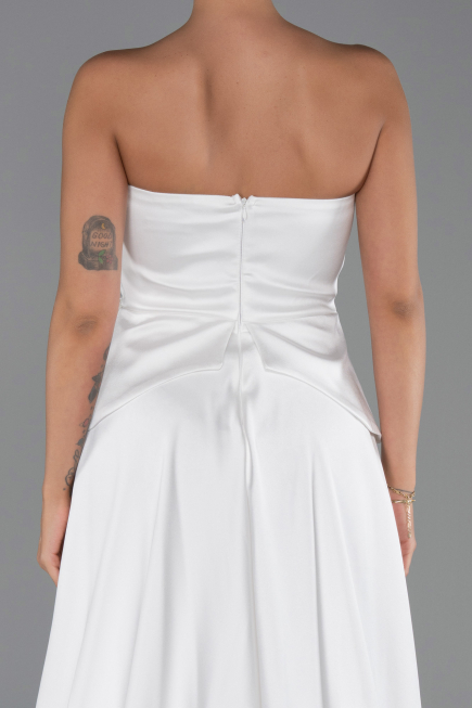 Abendkleid Lang Spitze Weiß ABU5615